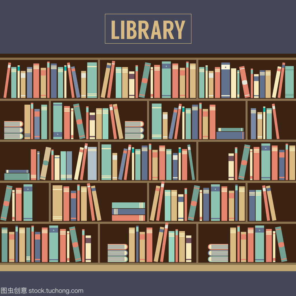 数字化阅读新篇章 图书馆矢量图与书架上的知识革命